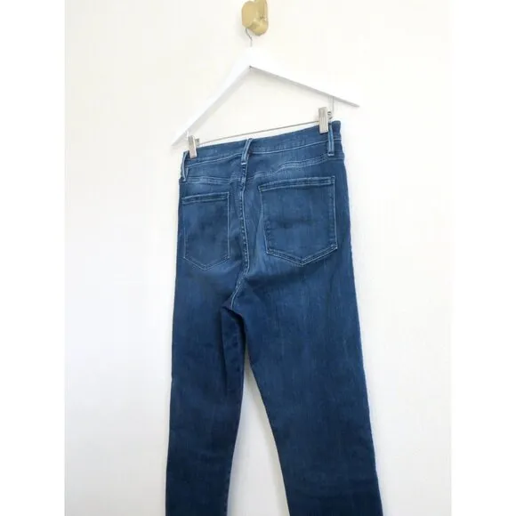 NEW! FRAME Le Sylvie Crop high-rise straight fit  Denim Jeans Blue SZ 29