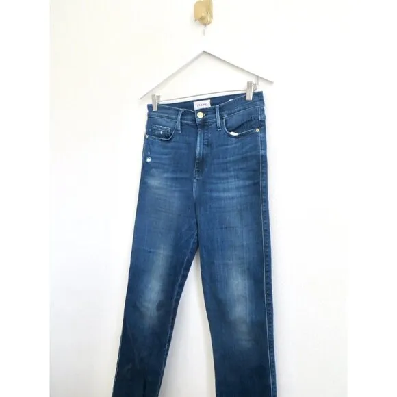 NEW! FRAME Le Sylvie Crop high-rise straight fit  Denim Jeans Blue SZ 29