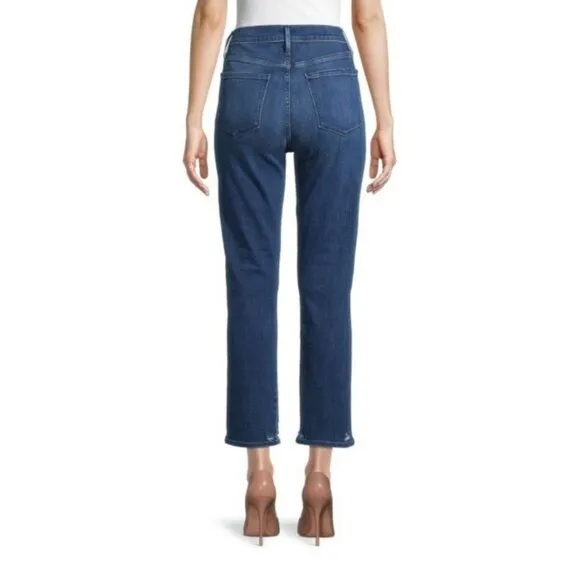 NEW! FRAME Le Sylvie Crop high-rise straight fit  Denim Jeans Blue SZ 29