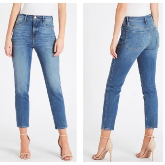 NEW! FRAME Le Sylvie Crop high-rise straight fit  Denim Jeans Blue SZ 29