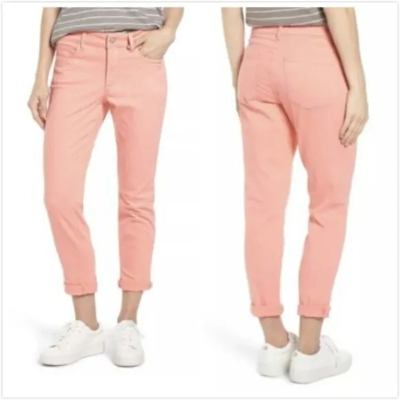 New NYDJ‎ Alina Convertible Ankle Jeans Pale Guava