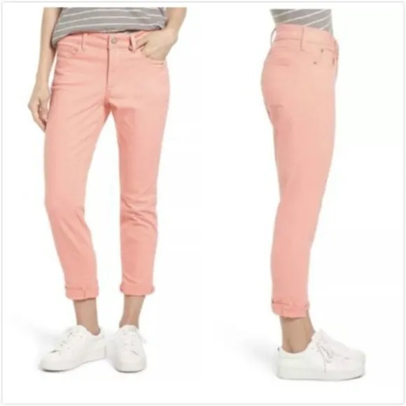 New NYDJ‎ Alina Convertible Ankle Jeans Pale Guava