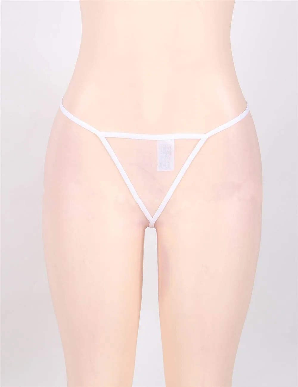 New White & Black & Blue Long Sleepwear Delicate Lace Gow