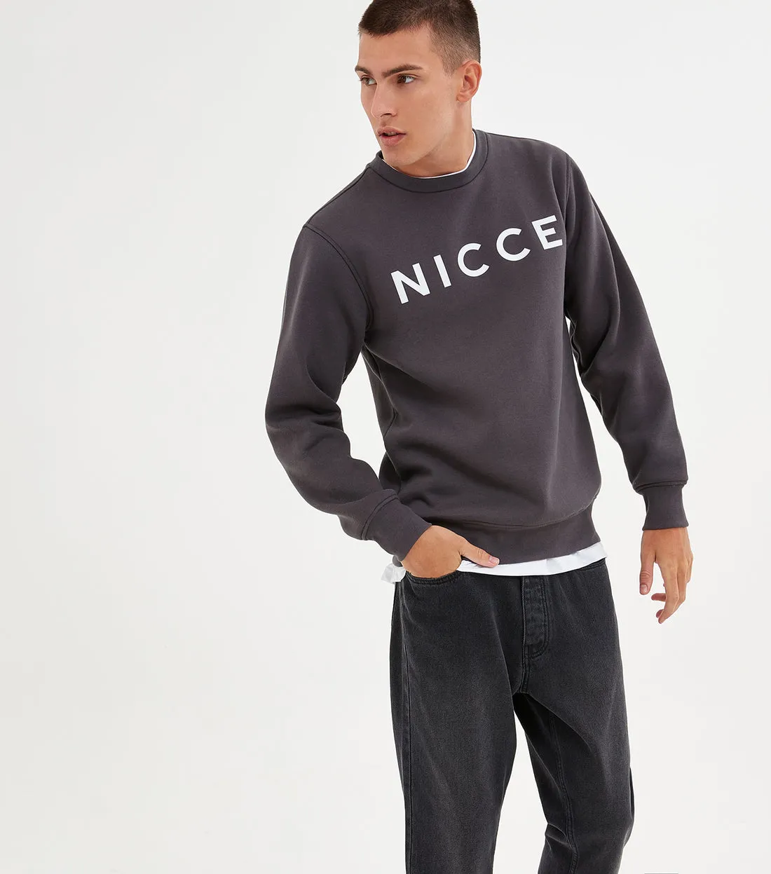 Nicce Original Logo Sweatshirt Dark Grey