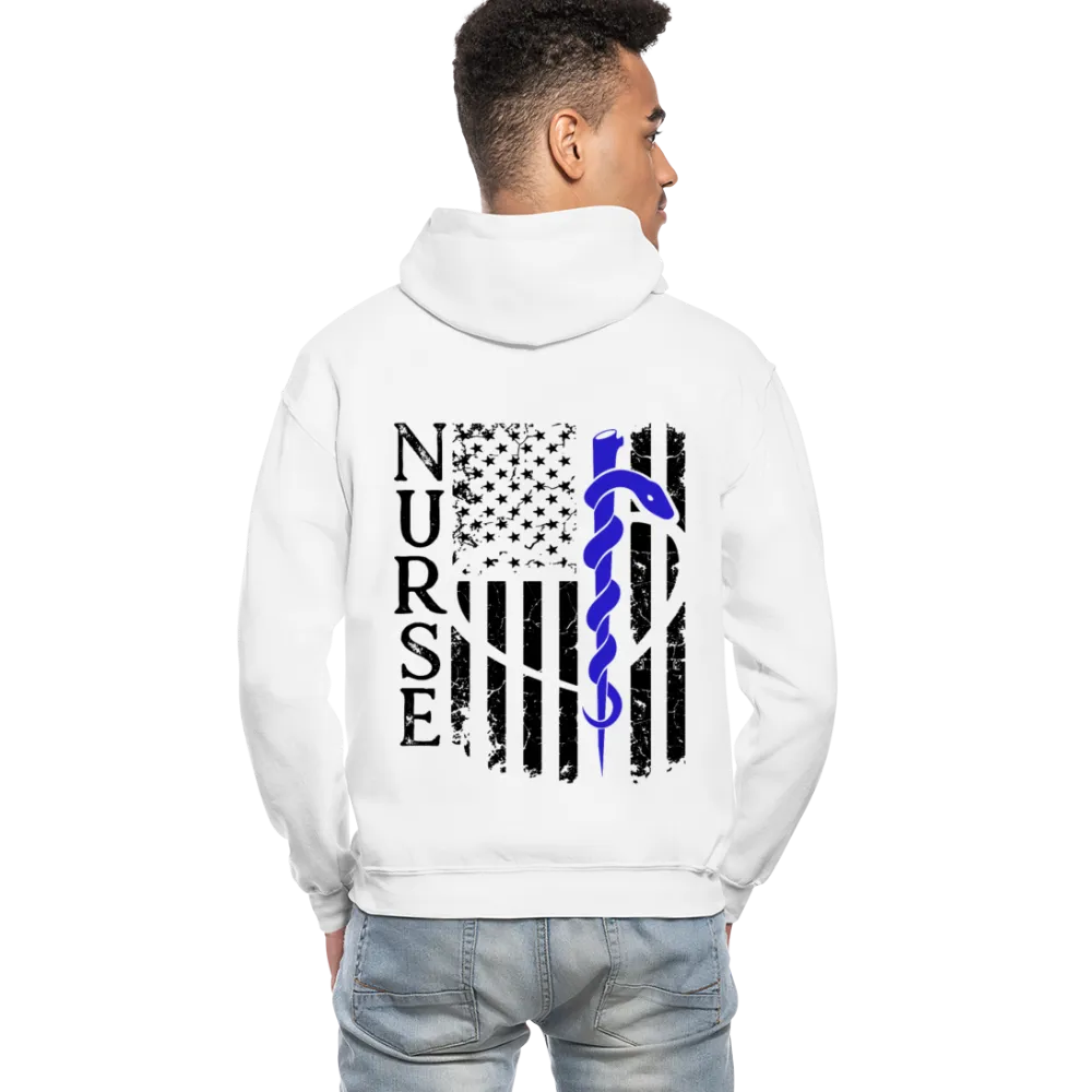 Nurse Flag Rod of Asclepius Gildan Heavy Blend Adult Hoodie