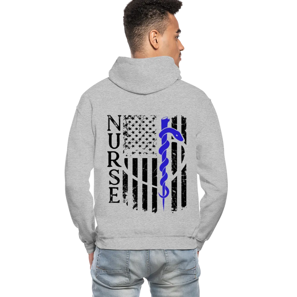 Nurse Flag Rod of Asclepius Gildan Heavy Blend Adult Hoodie