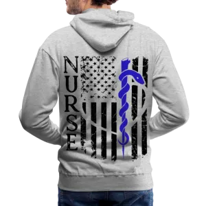 Nurse Flag Rod of Asclepius Men’s Premium Hoodie