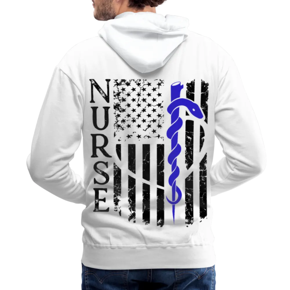 Nurse Flag Rod of Asclepius Men’s Premium Hoodie