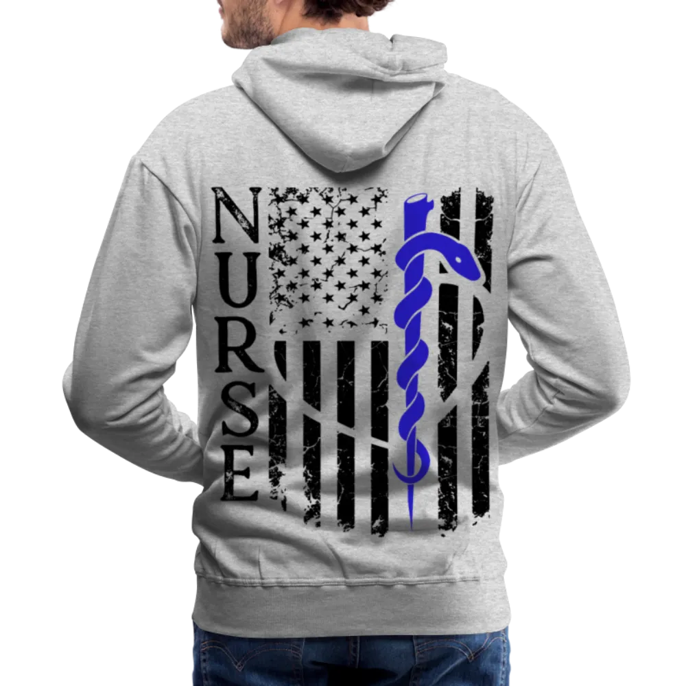 Nurse Flag Rod of Asclepius Men’s Premium Hoodie