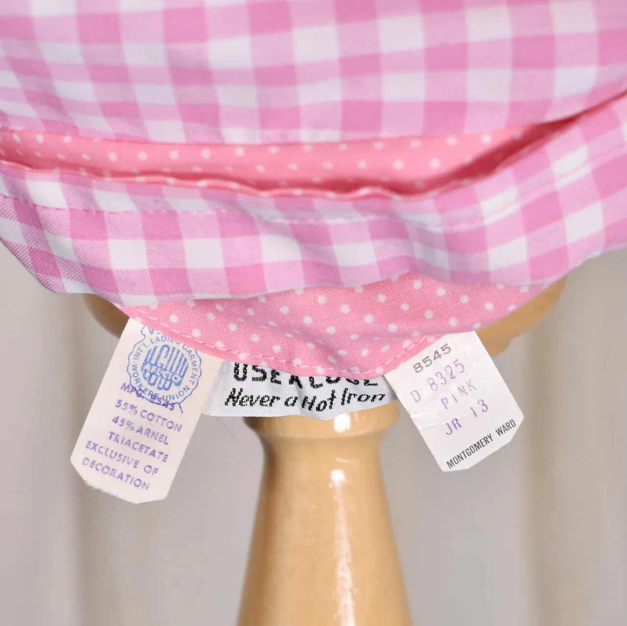 NWOT 1960s Pink Gingham Shirt Dress