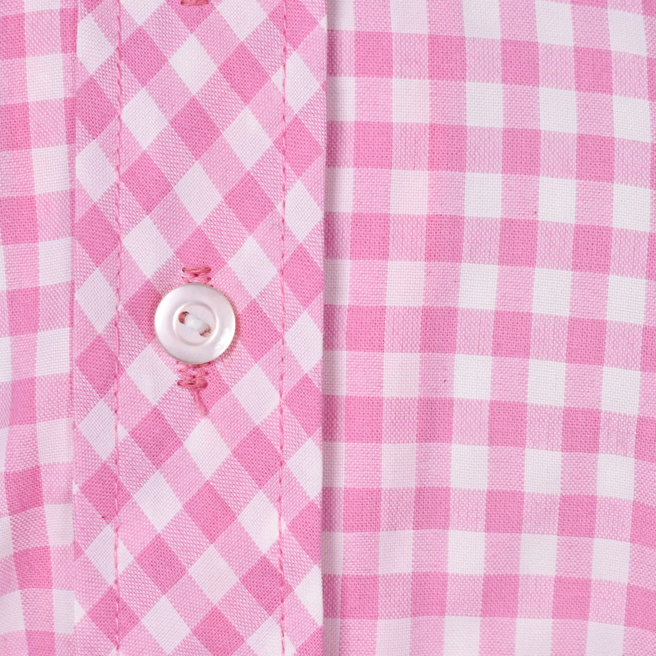 NWOT 1960s Pink Gingham Shirt Dress