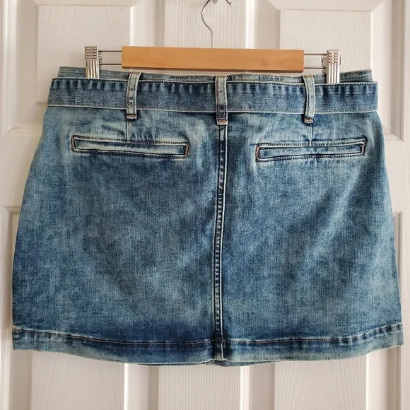 NWT Anthropologie Pilcro Belted Denim Mini Skirt, Size 14
