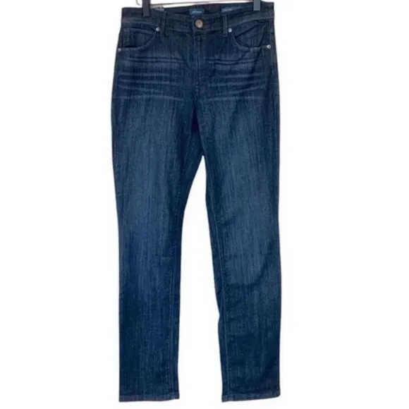 NWT J. Jill straight leg high rise jeans Luna Blue 5 pocket with stretch Sz 4