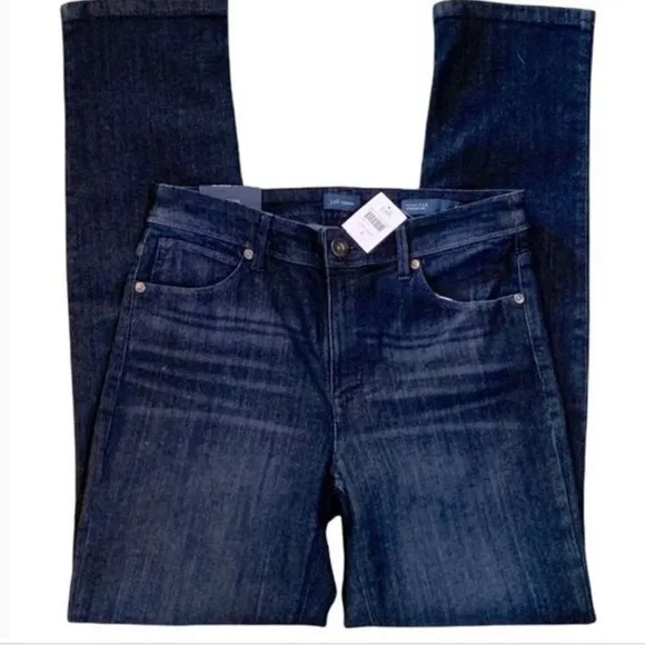 NWT J. Jill straight leg high rise jeans Luna Blue 5 pocket with stretch Sz 4