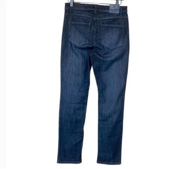 NWT J. Jill straight leg high rise jeans Luna Blue 5 pocket with stretch Sz 4