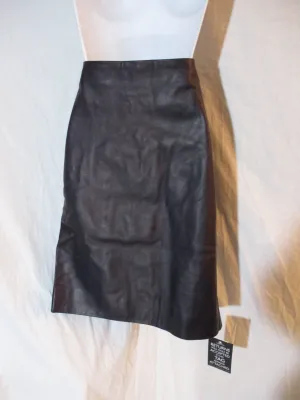 NWT NEW THE ROW MIDNIGHT LEATHER Zip Mini Skirt BLACK M Womens Luxury