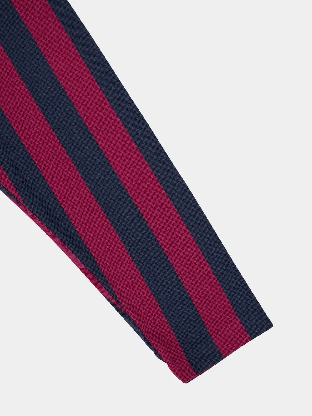 Nymphaea Grape Hand-Woven Striped Blazer with Embroidery
