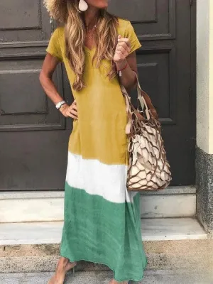 Odette - Long vintage dress with V-neckline