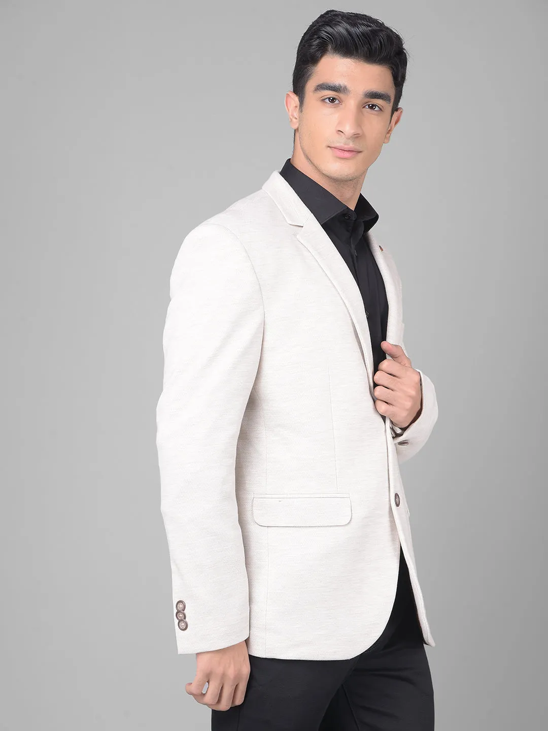 Off White Single Breasted Blazer