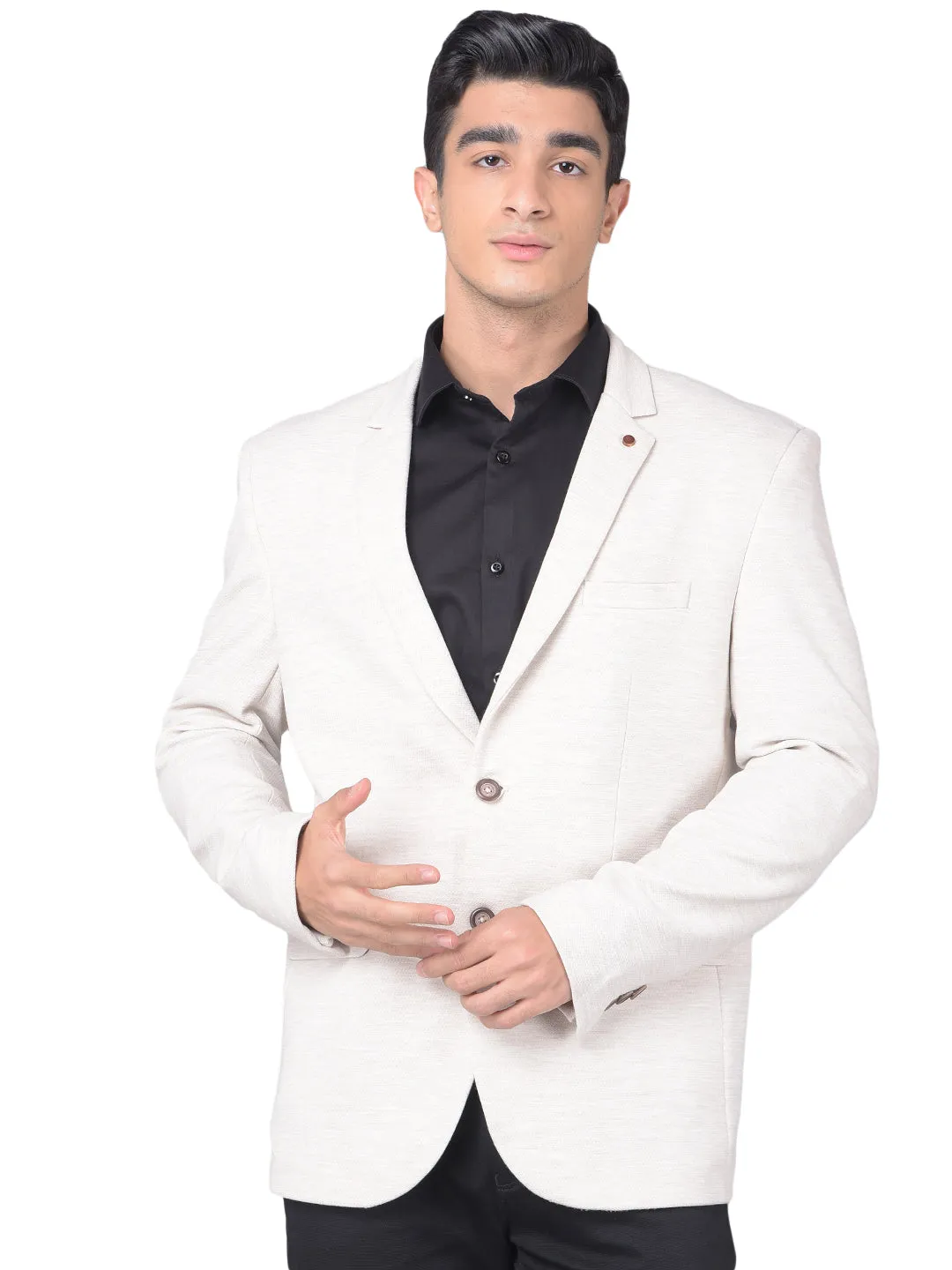 Off White Single Breasted Blazer