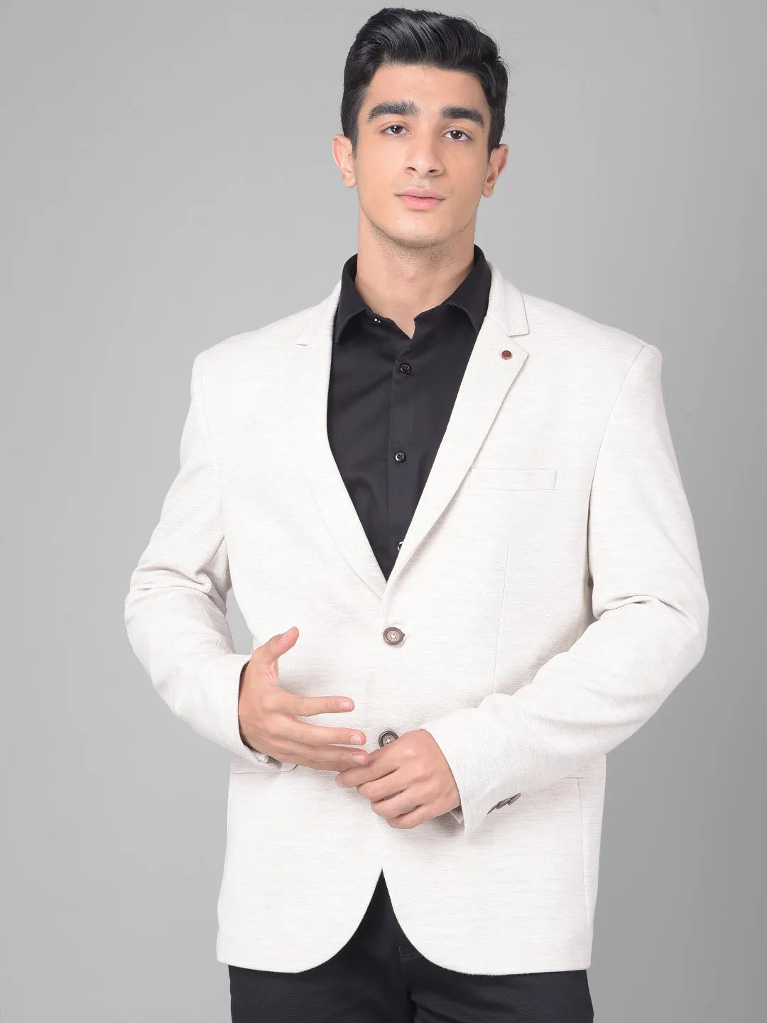 Off White Single Breasted Blazer