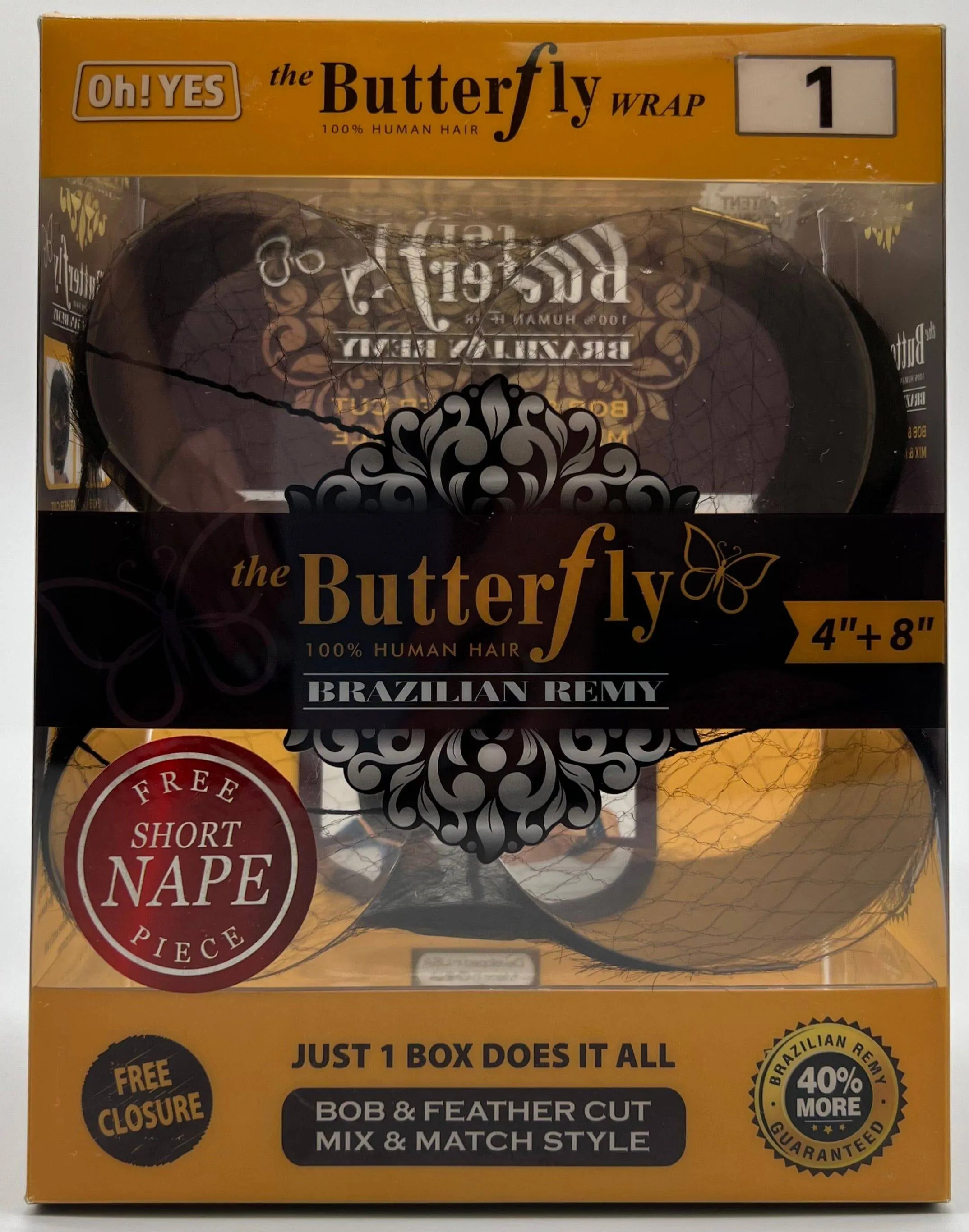 Oh! Yes 100% Human Hair-The Butterfly Wrap 4''8'' free closure