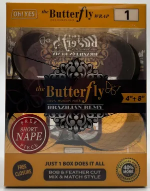 Oh! Yes 100% Human Hair-The Butterfly Wrap 4''8'' free closure