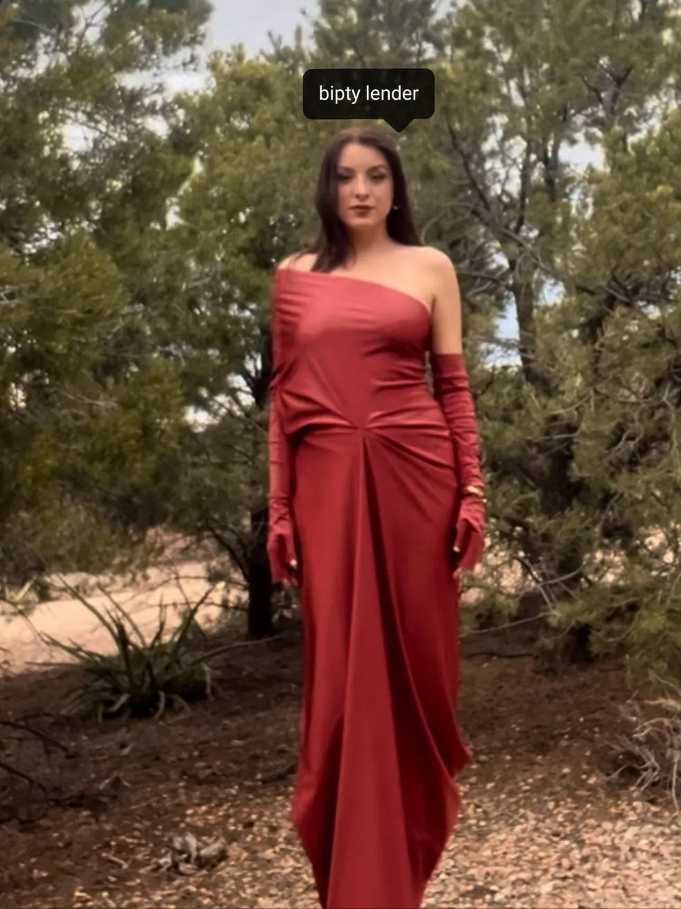 One Shoulder Relaxed Maxi - in Orange / Red