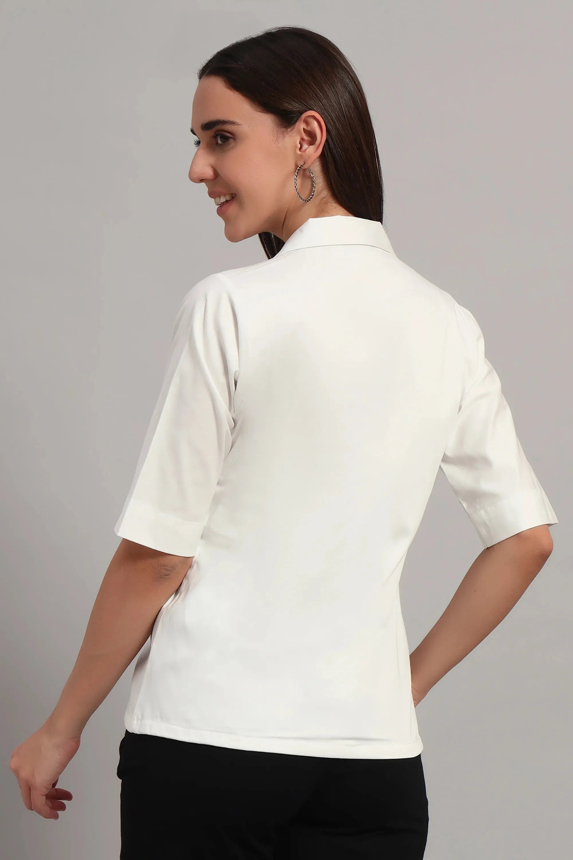 Open Collar, Half Sleeves Shirt