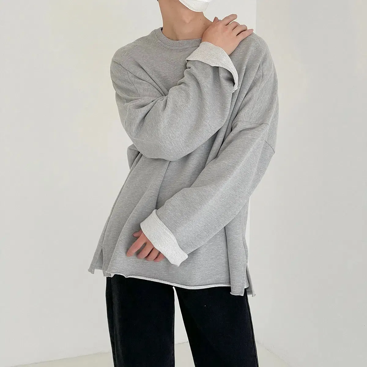 Oversize Curled Long-sleeved Shirt