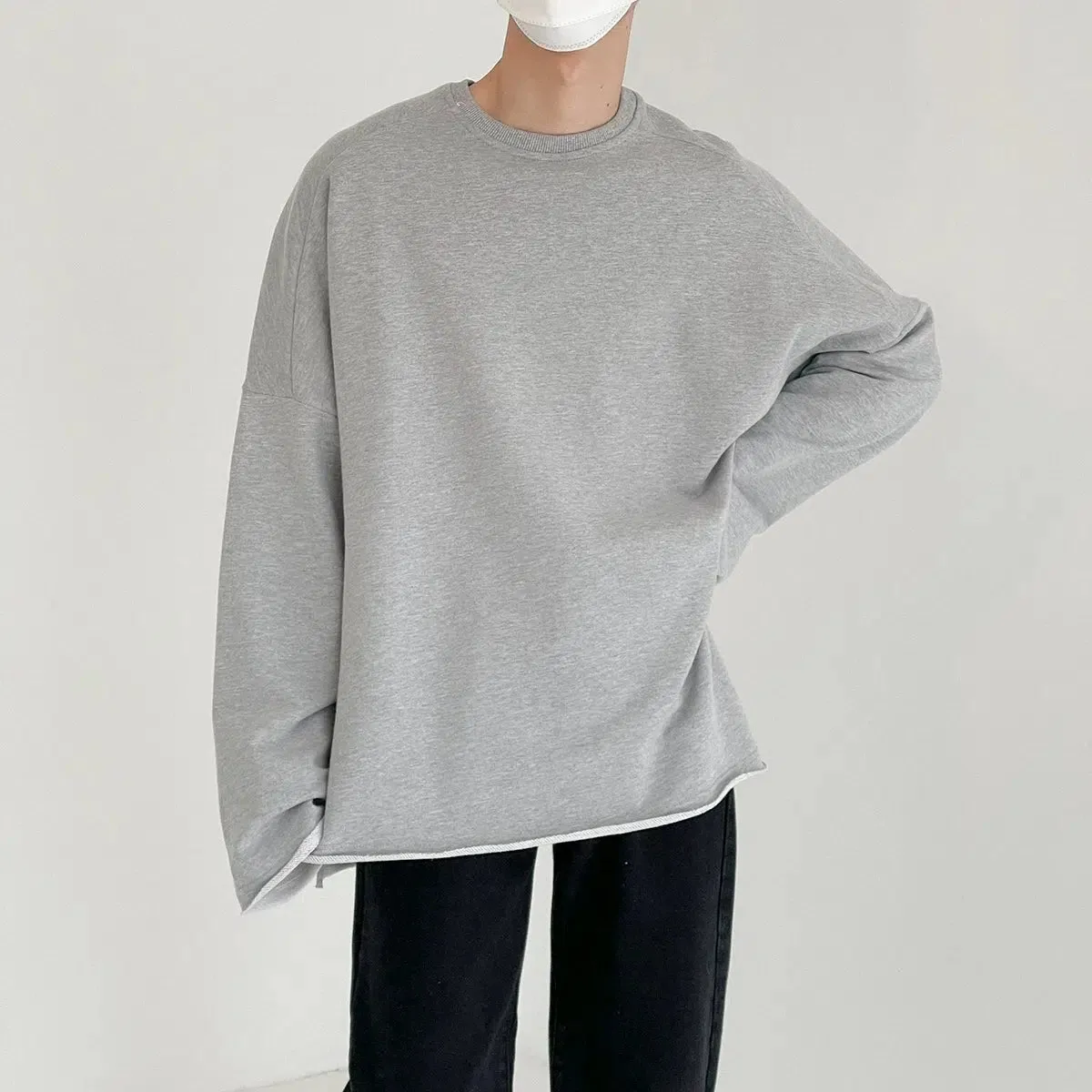 Oversize Curled Long-sleeved Shirt