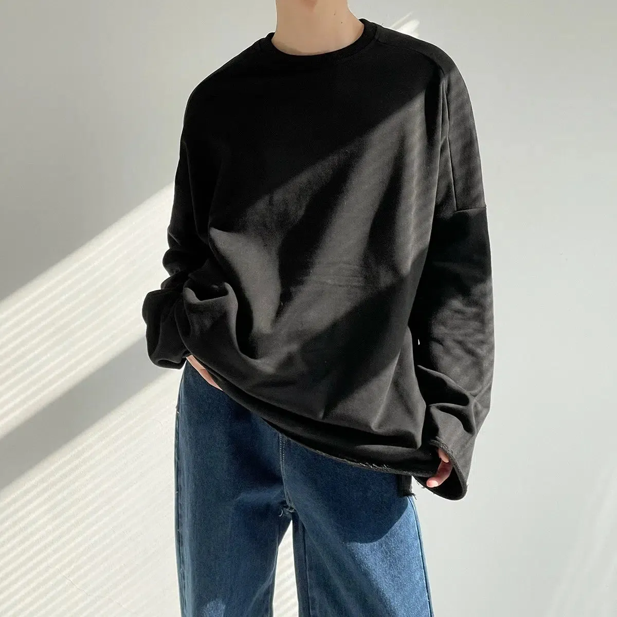 Oversize Curled Long-sleeved Shirt