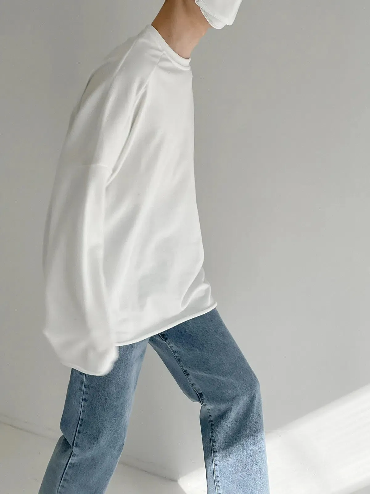 Oversize Curled Long-sleeved Shirt