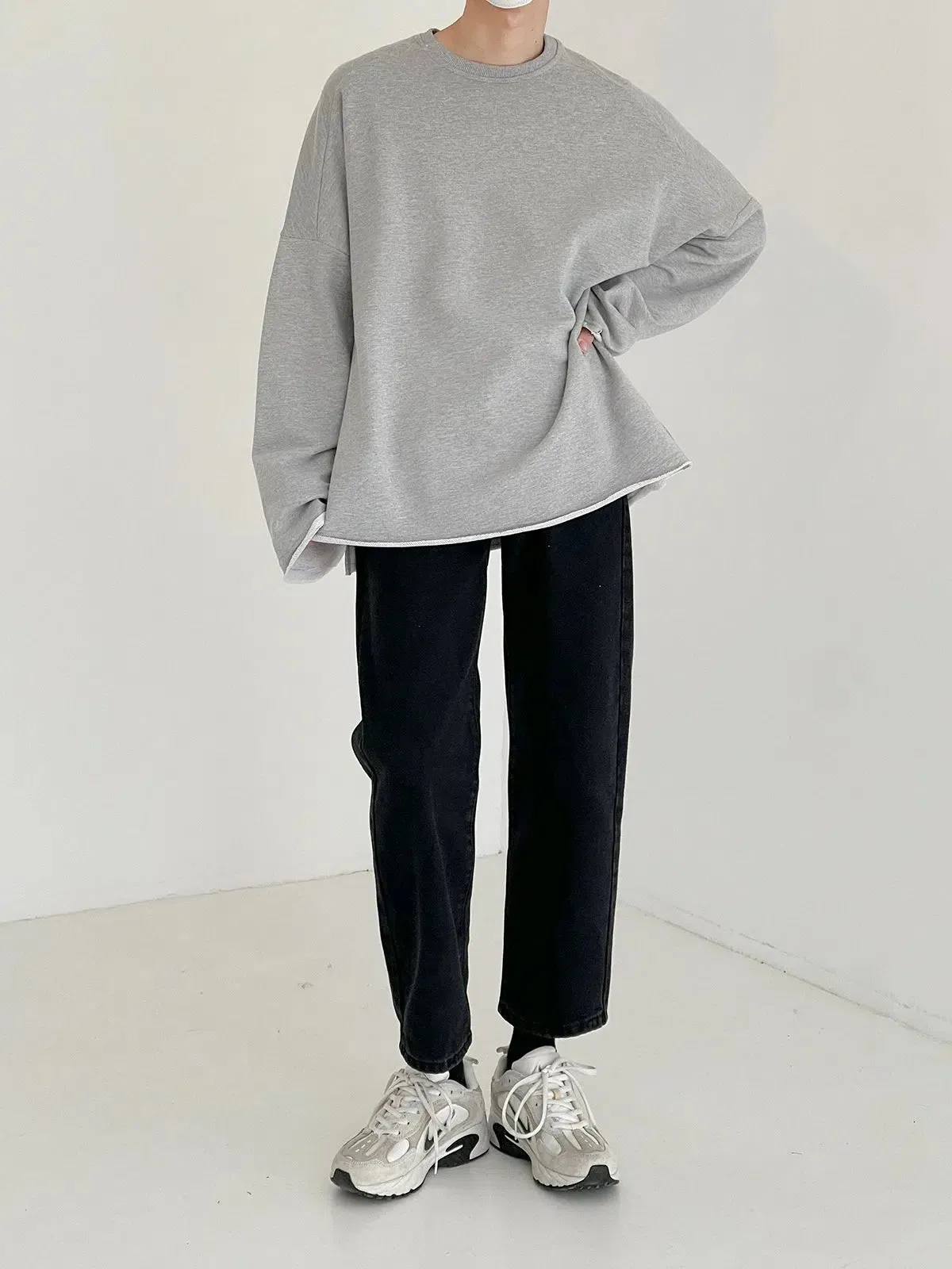 Oversize Curled Long-sleeved Shirt