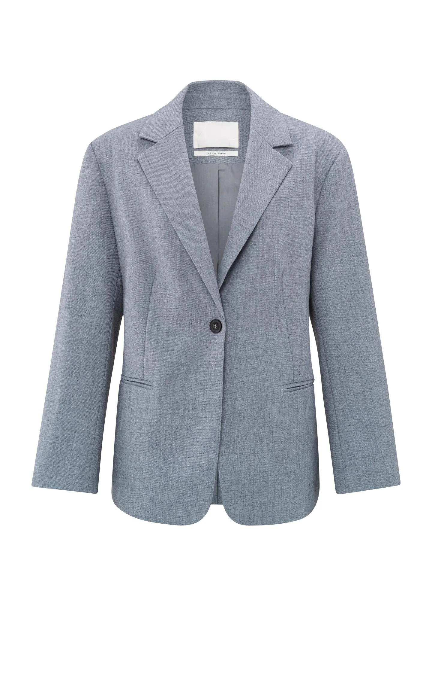 Oversized blazer with belt and classic lapels