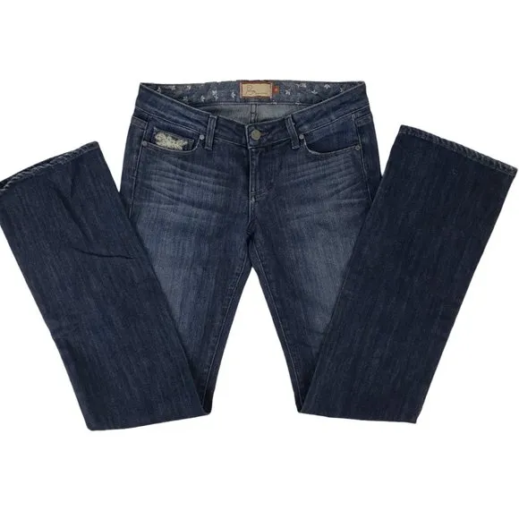 Paige Embroidered Benedict Canyon Boot Cut Jeans 26