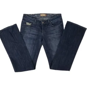 Paige Embroidered Benedict Canyon Boot Cut Jeans 26