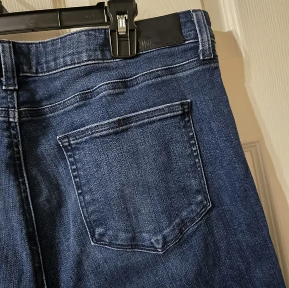 PAIGE Hoxton Ankle High Rise Skinny Jeans w/Stretch, Raw Slit Hem, Sz 33, EUC!