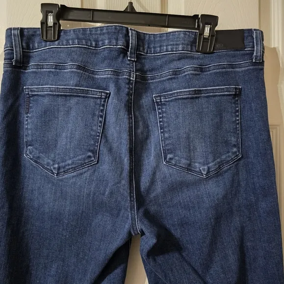 PAIGE Hoxton Ankle High Rise Skinny Jeans w/Stretch, Raw Slit Hem, Sz 33, EUC!