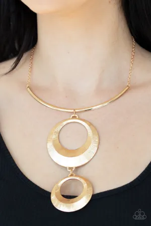 Paparazzi Egyptian Eclipse - Gold Necklace