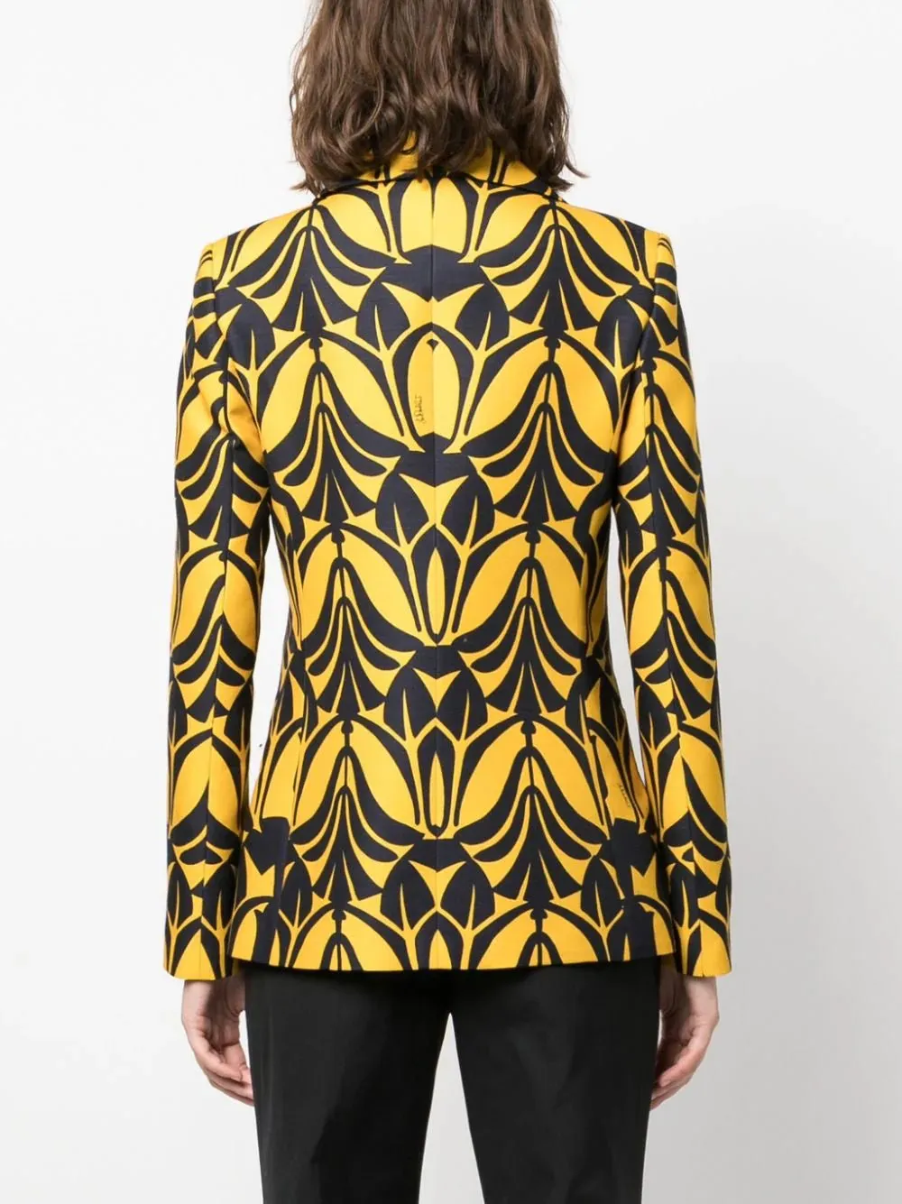 Papyrus-Print Cady Wool Blazer