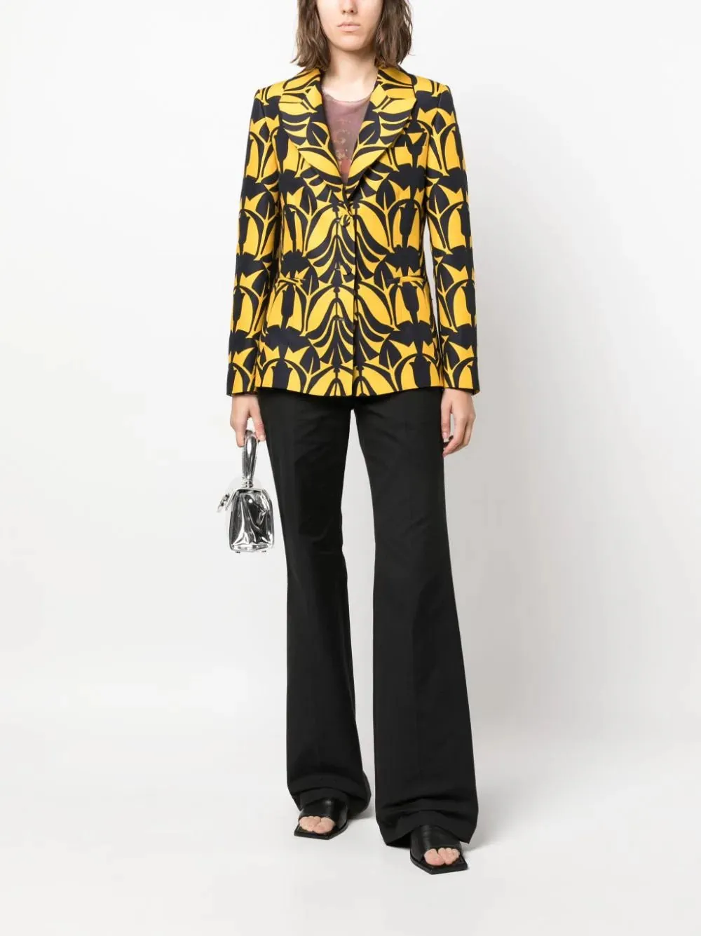 Papyrus-Print Cady Wool Blazer