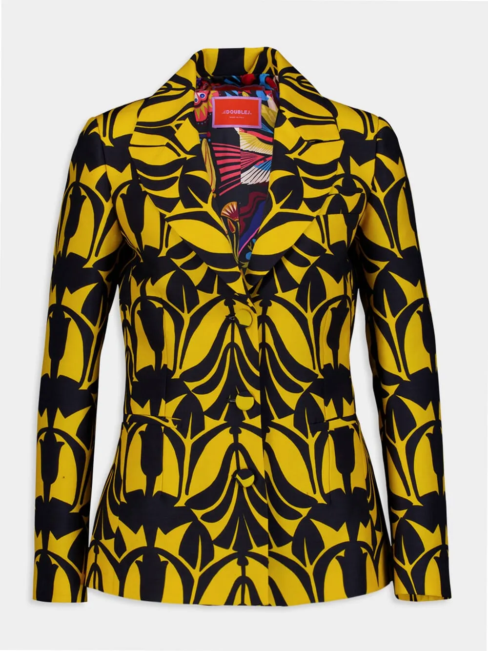 Papyrus-Print Cady Wool Blazer