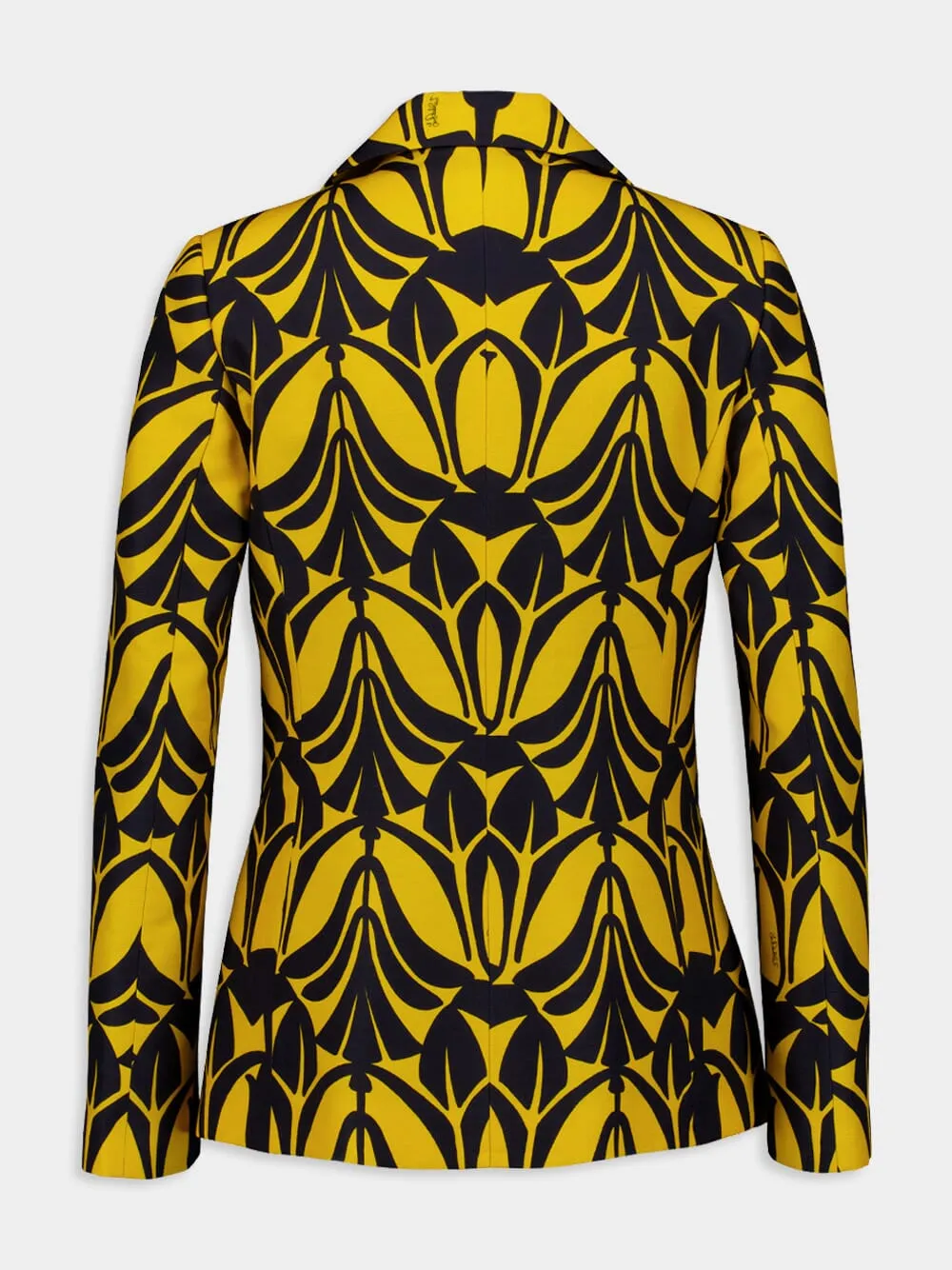 Papyrus-Print Cady Wool Blazer