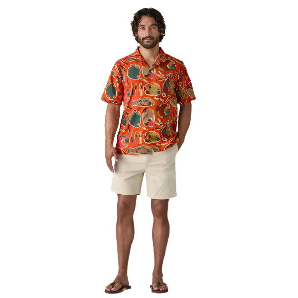 Patagonia Mens Tidal Threads Camp Shirt Wrasse: Pollinator Orange