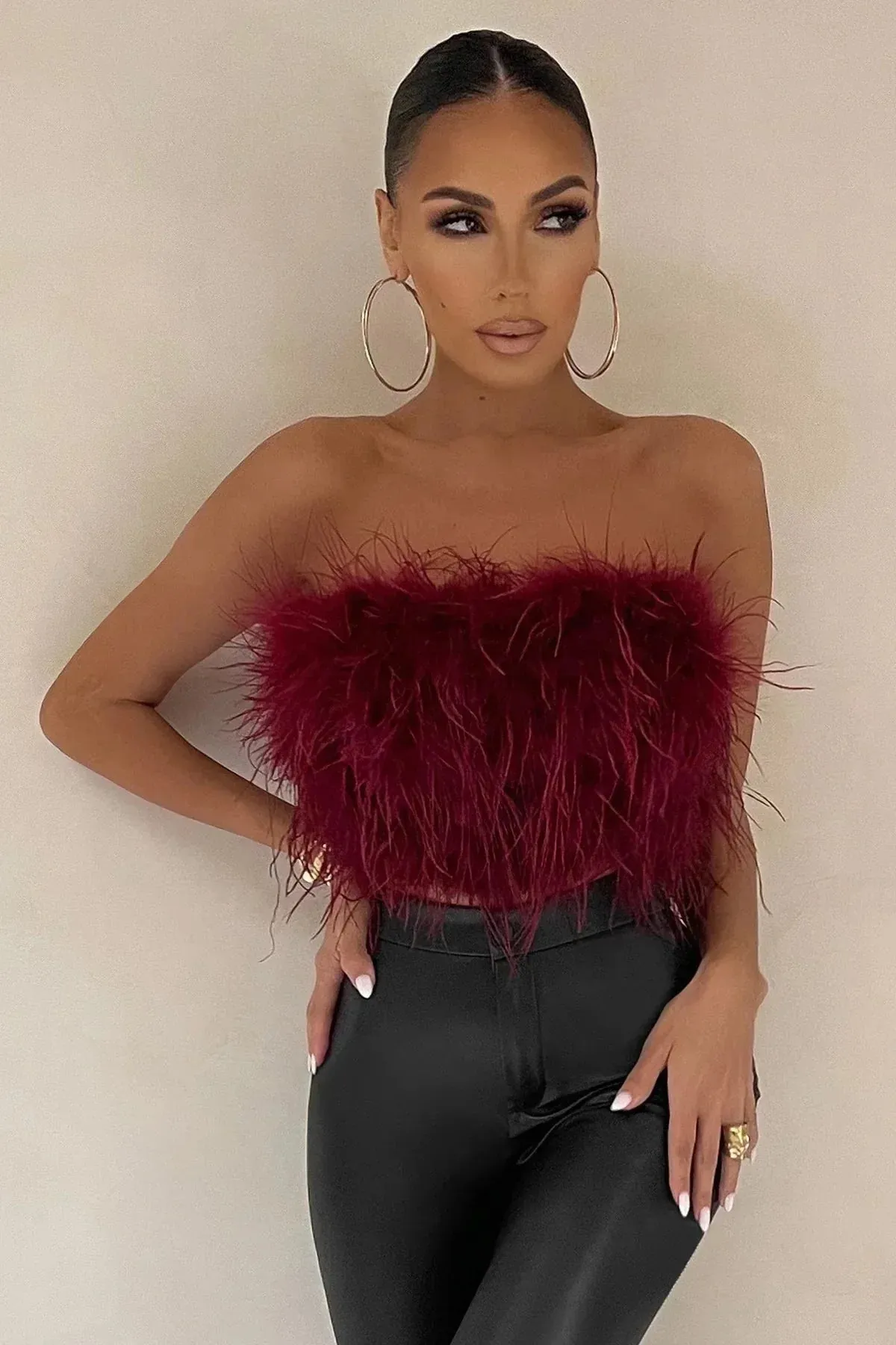 Peachy | Feather Crop Top