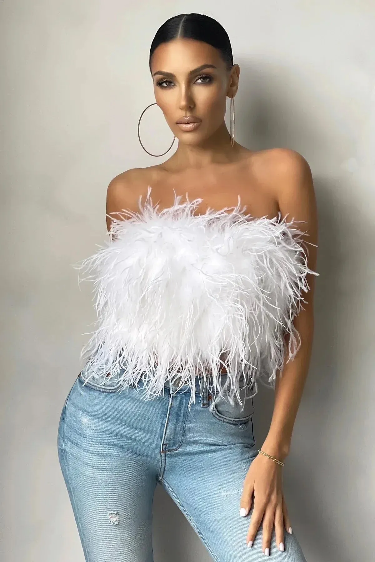 Peachy | Feather Crop Top