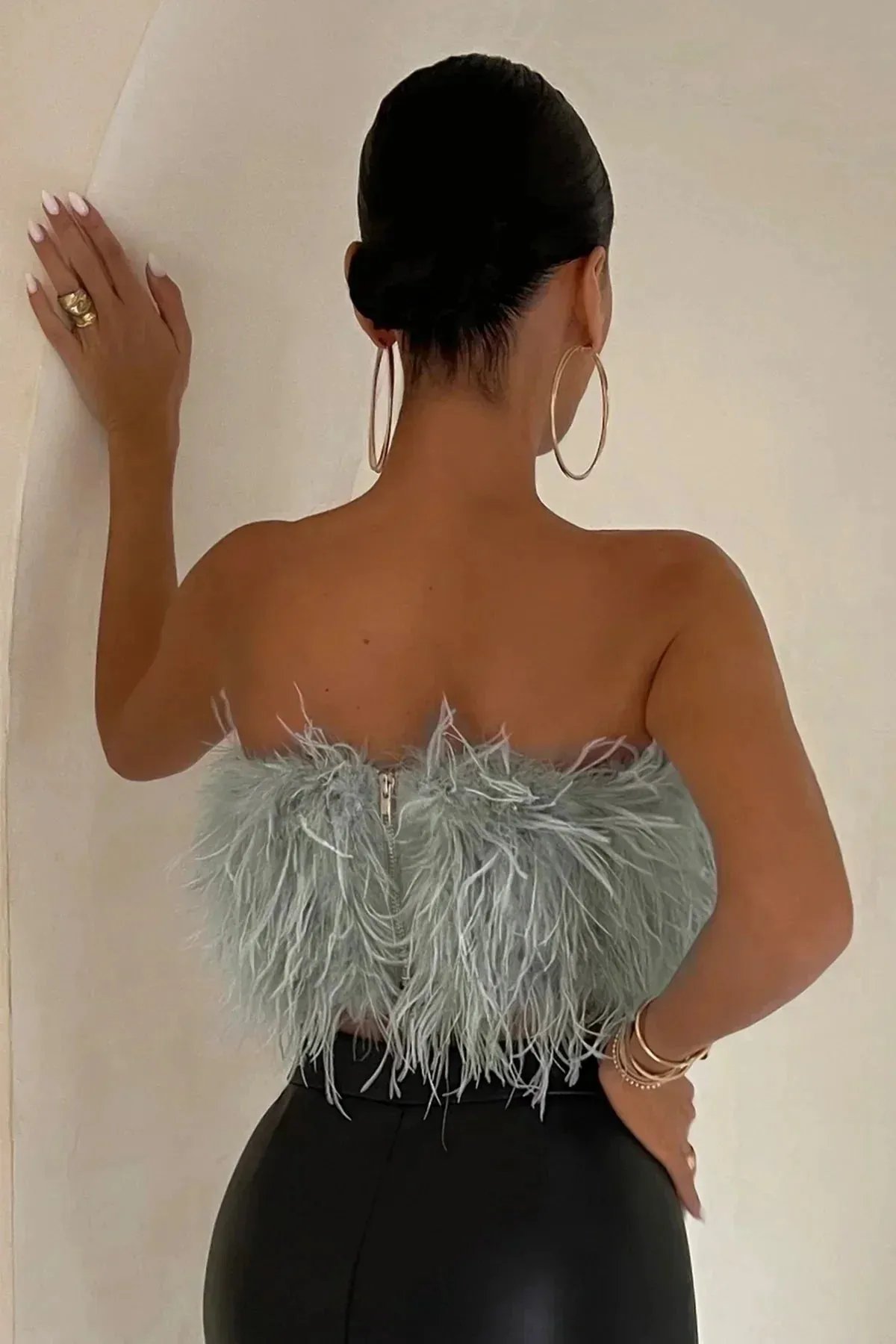 Peachy | Feather Crop Top