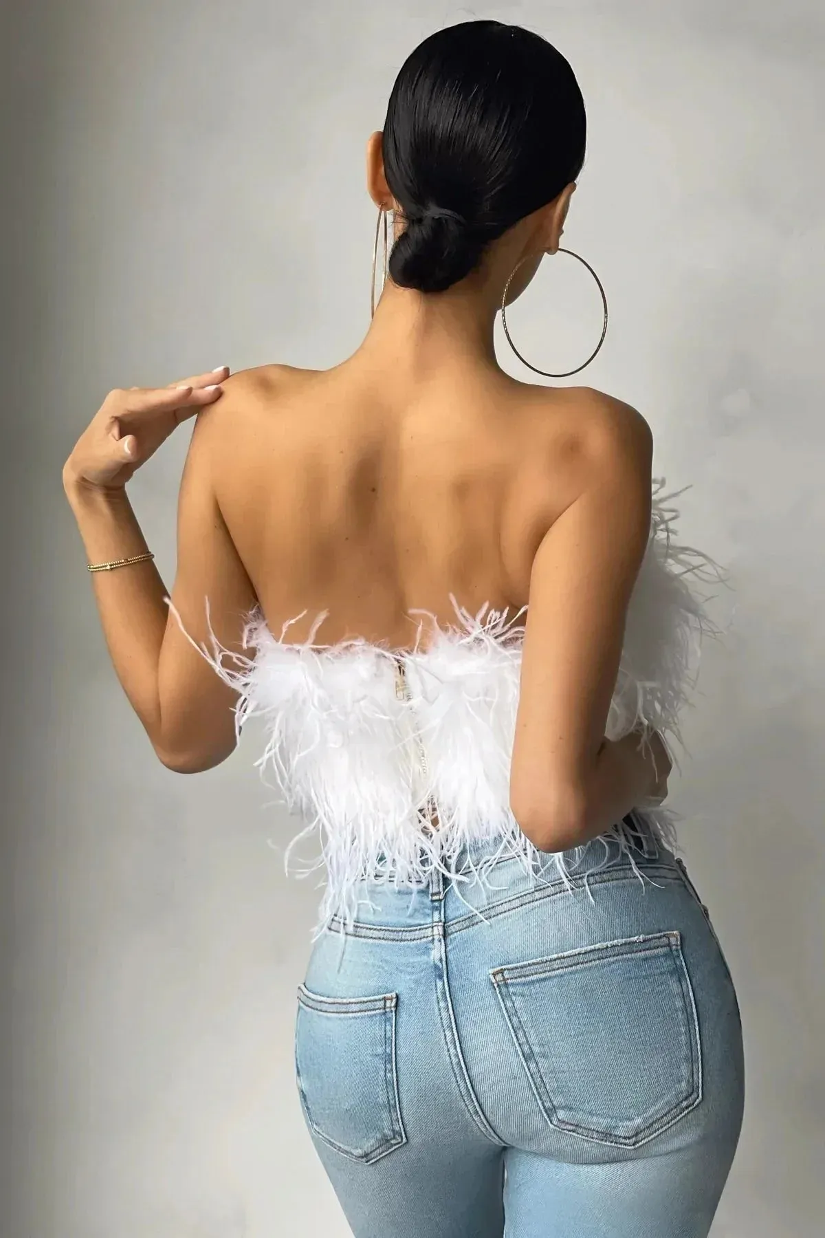 Peachy | Feather Crop Top