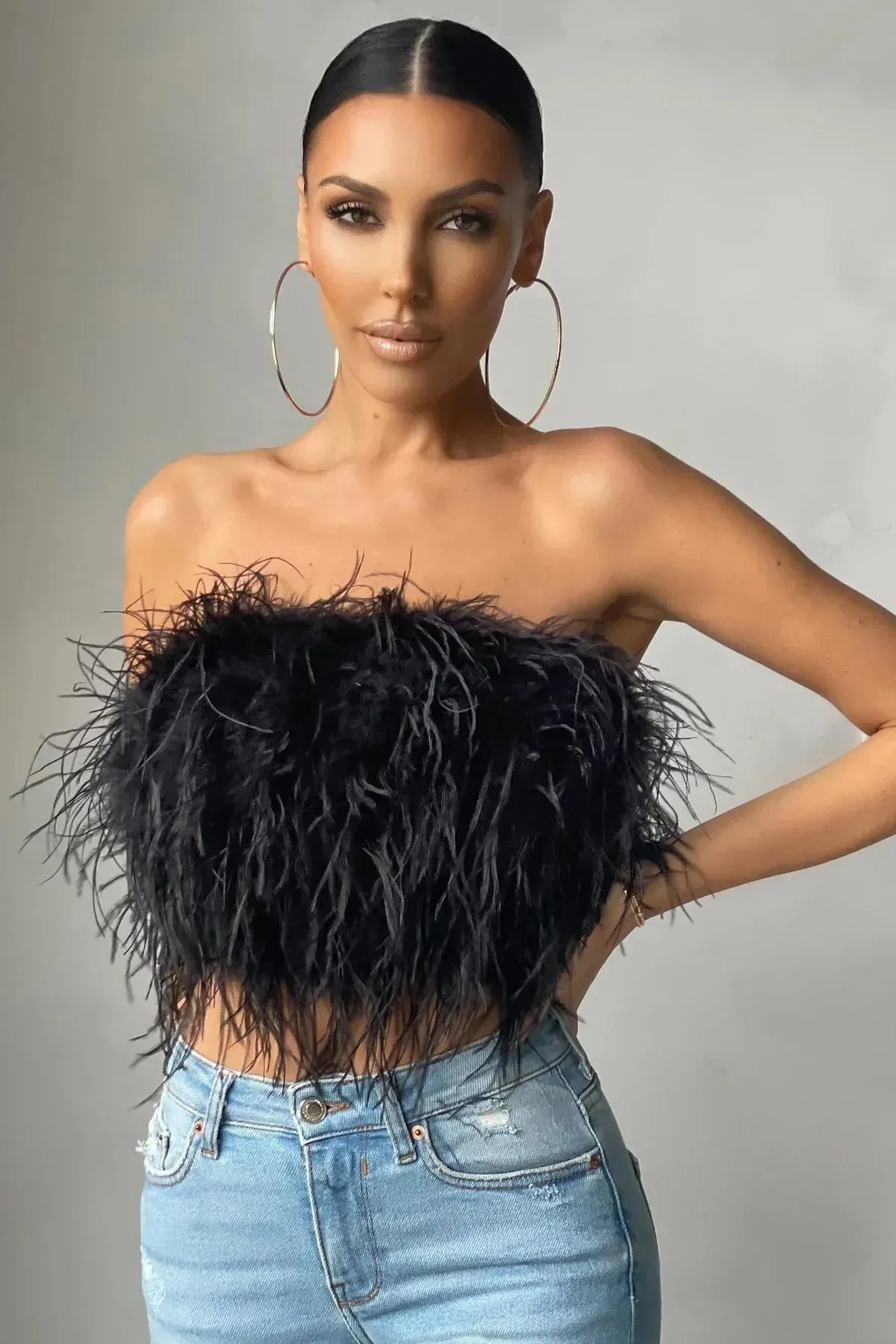Peachy | Feather Crop Top